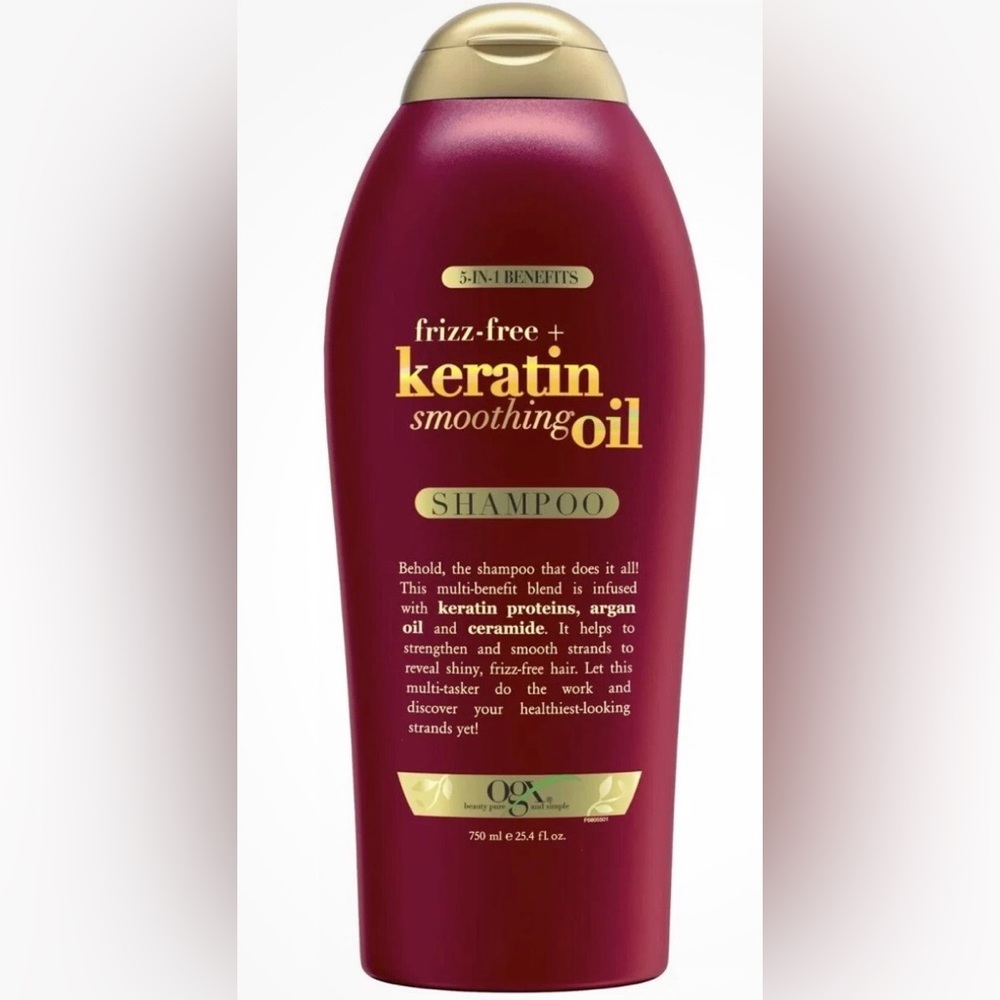 OGX Frizz-Free Keratin Smoothing Oil Shampoo - Burgundy